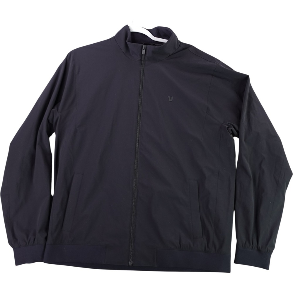 Vuori Fleet Jacket Mens XL Black Full Zip Stretch Performance Shell Coat V598
